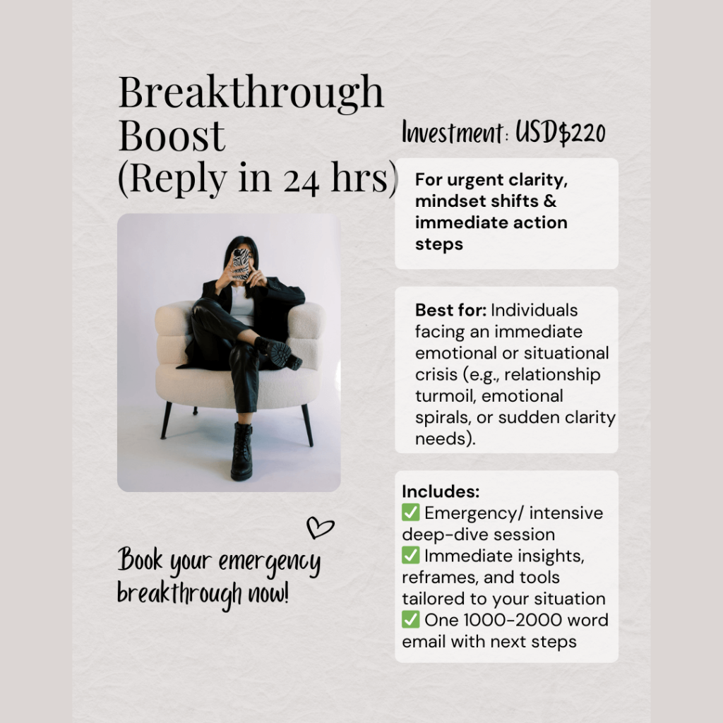 Breakthrough boost emergency coaching and psychotherapy sessions